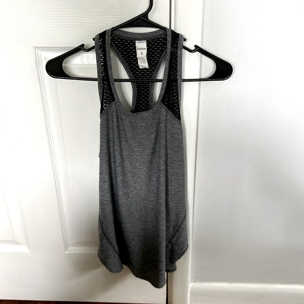REEBOK Charcoal Racerback Athletic Tank Top S